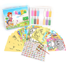Cartões coloridos para crianças com pintura em areia de grande venda Conjunto de pintura em areia com embalagem colorida